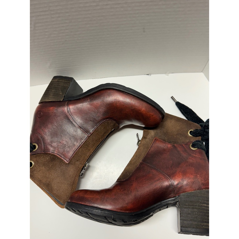 Casta Ponta Brown Leather Suede Zip Front Ankle Boots Made in Portugal 37 - Picture 5 of 10